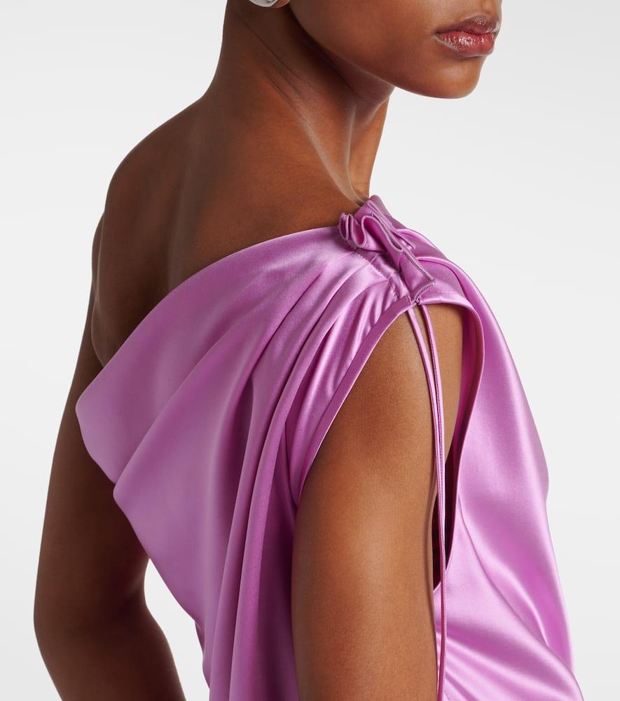 MAX MARA Elegante Opera One-shoulder Silk Gown In Pink Product Image