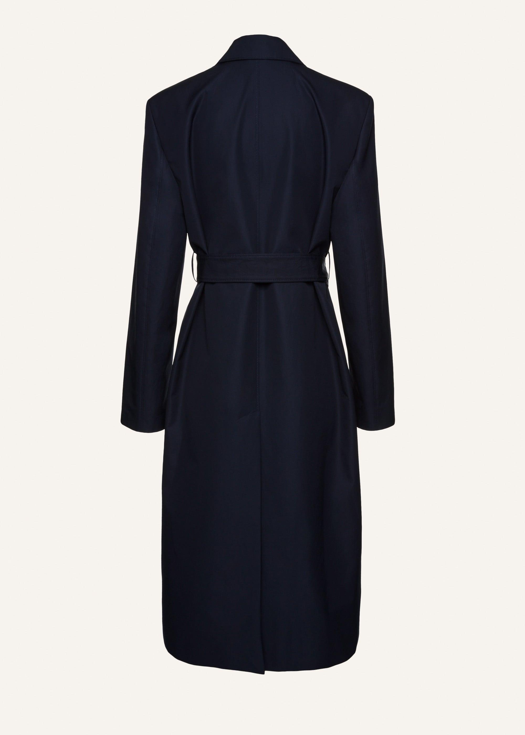 Wrap cotton coat in navy Product Image