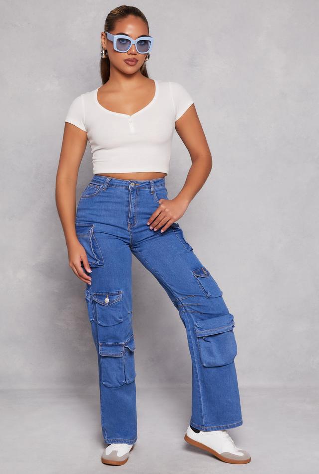 Womens Daisy Wide Leg Cargo Jeans Product Image