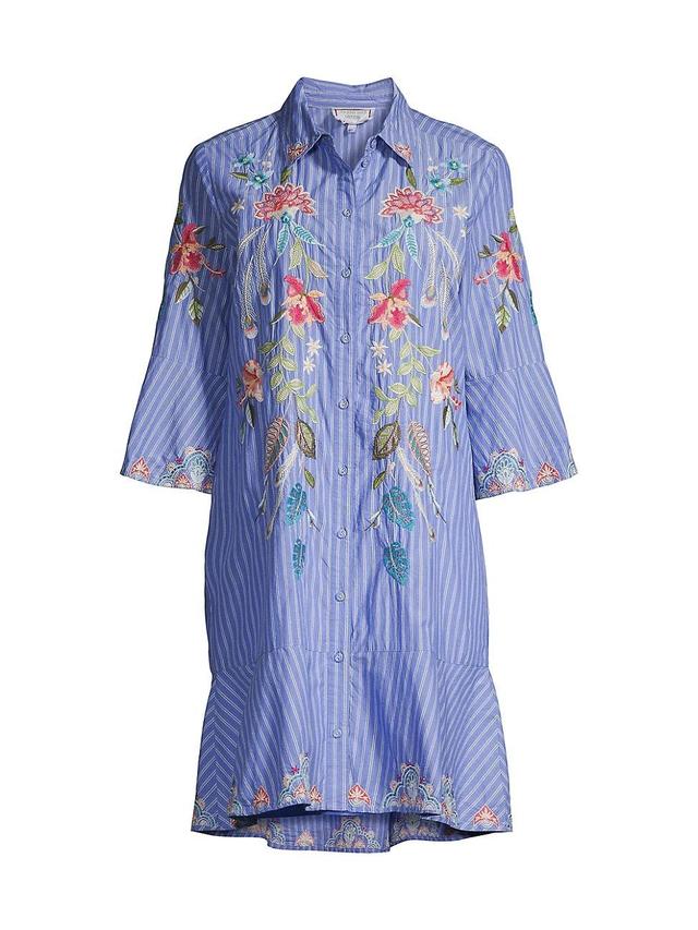 Womens Emika Floral Embroidered Shirtdress Product Image