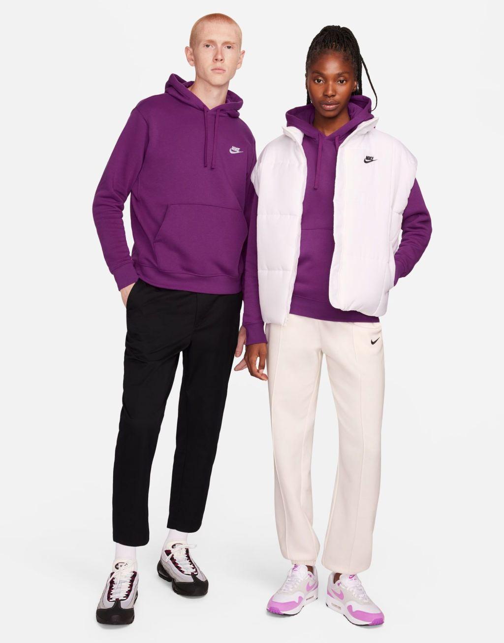 Nike Club unisex hoodie in viotech purple Product Image