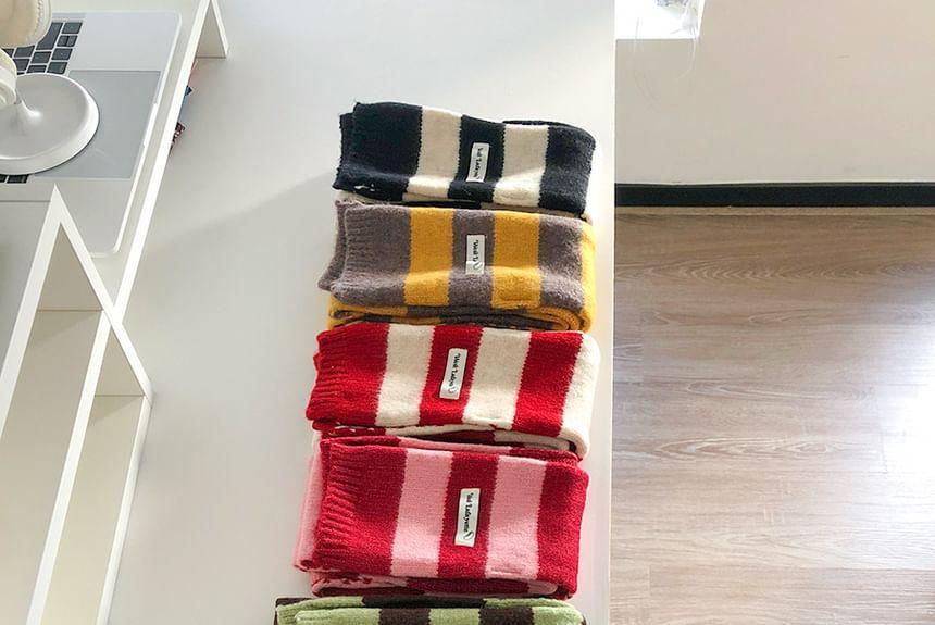 Striped Wool Narrow Scarf product image