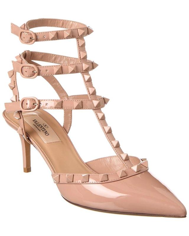 Rockstud Caged 65 Patent Ankle Strap Pump In Pink Product Image