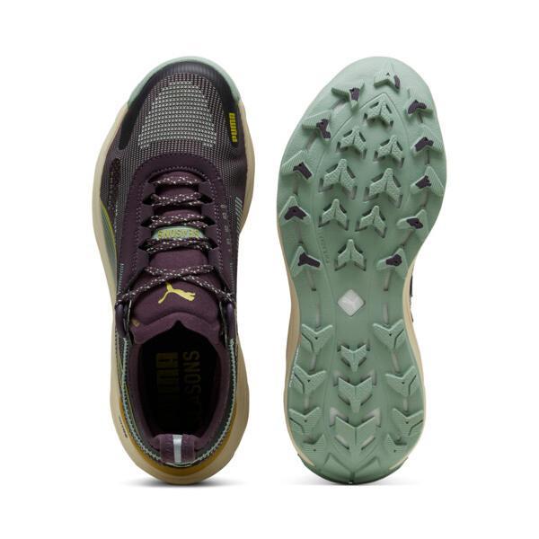 PUMA SEASONS Voyage NITROâ¢ 3 Women's Trail Running Shoes in Midnight Plum/Green Fog/Golden Fog Product Image