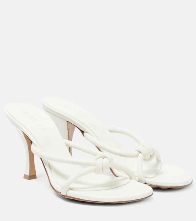 BOTTEGA VENETA Blink Leather Sandals In White Product Image