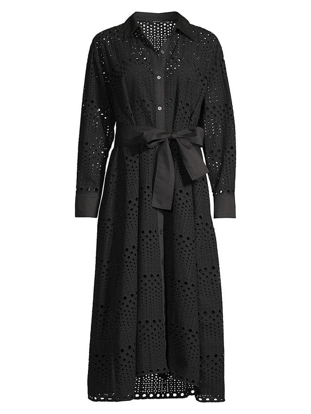 Womens Round Eyelet Cotton Shirtdress Product Image