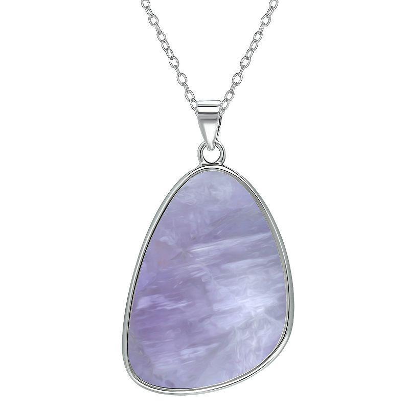 Aleure Precioso Sterling Silver Gemstone Drop Pendant Necklace, Womens Purple Product Image