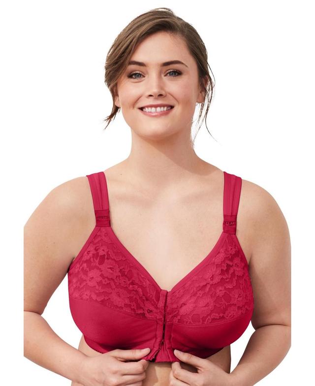 Comfort Choice Womens Plus Size Easy Enhancer Front Close Wireless Posture Bra Product Image