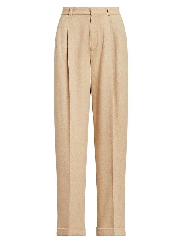 Womens Herringbone Wide-Leg Wool Trousers Product Image