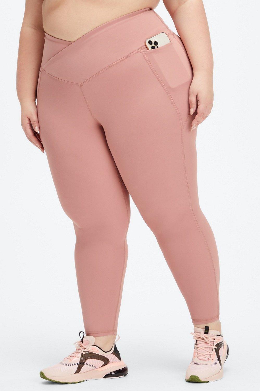 Fabletics High-Waisted PureLuxe Crossover 7/8 Legging Womens pink Size L Product Image