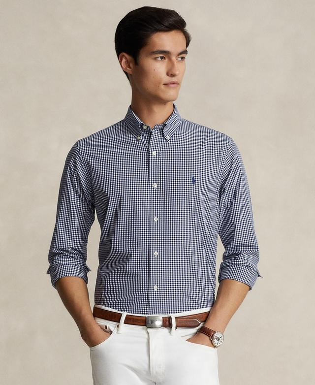 Men's Classic-Fit Gingham Stretch Poplin Shirt Product Image