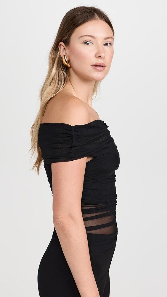 alice + olivia Isadola Off Shoulder Ruched Top | Shopbop Product Image