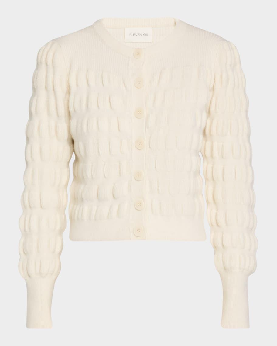 Anna Button-Down Puffy Knit Cardigan product image