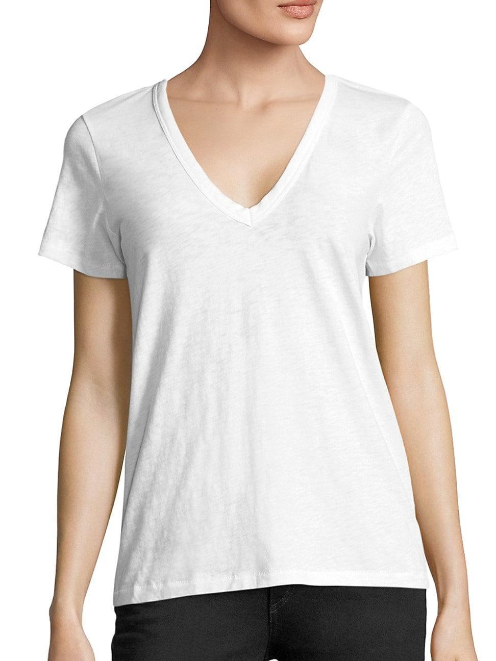 Womens V-Neck Cotton Tee Product Image