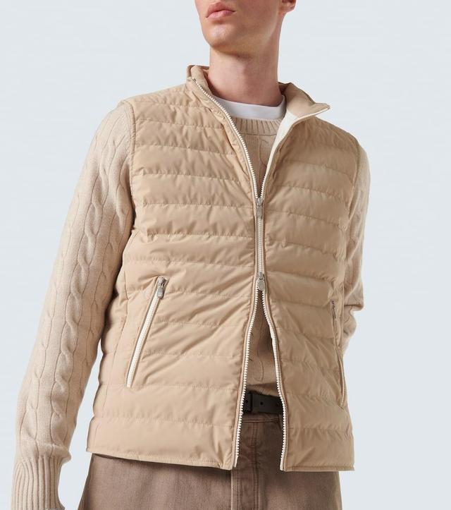 BRUNELLO CUCINELLI Quilted Down Vest In Beige Product Image