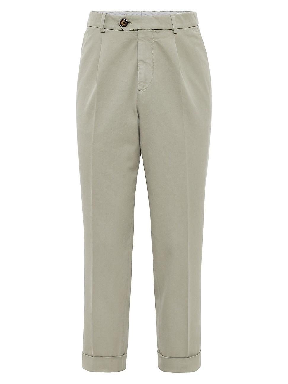 Mens Leisure Fit Trousers in Twisted Cotton Gabardine Product Image