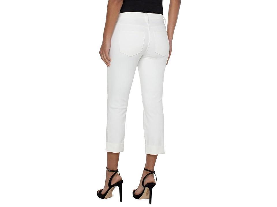 Liverpool Los Angeles Petite Charlie Crop Wide Rolled Cuff White (Bone White) Women's Jeans Product Image