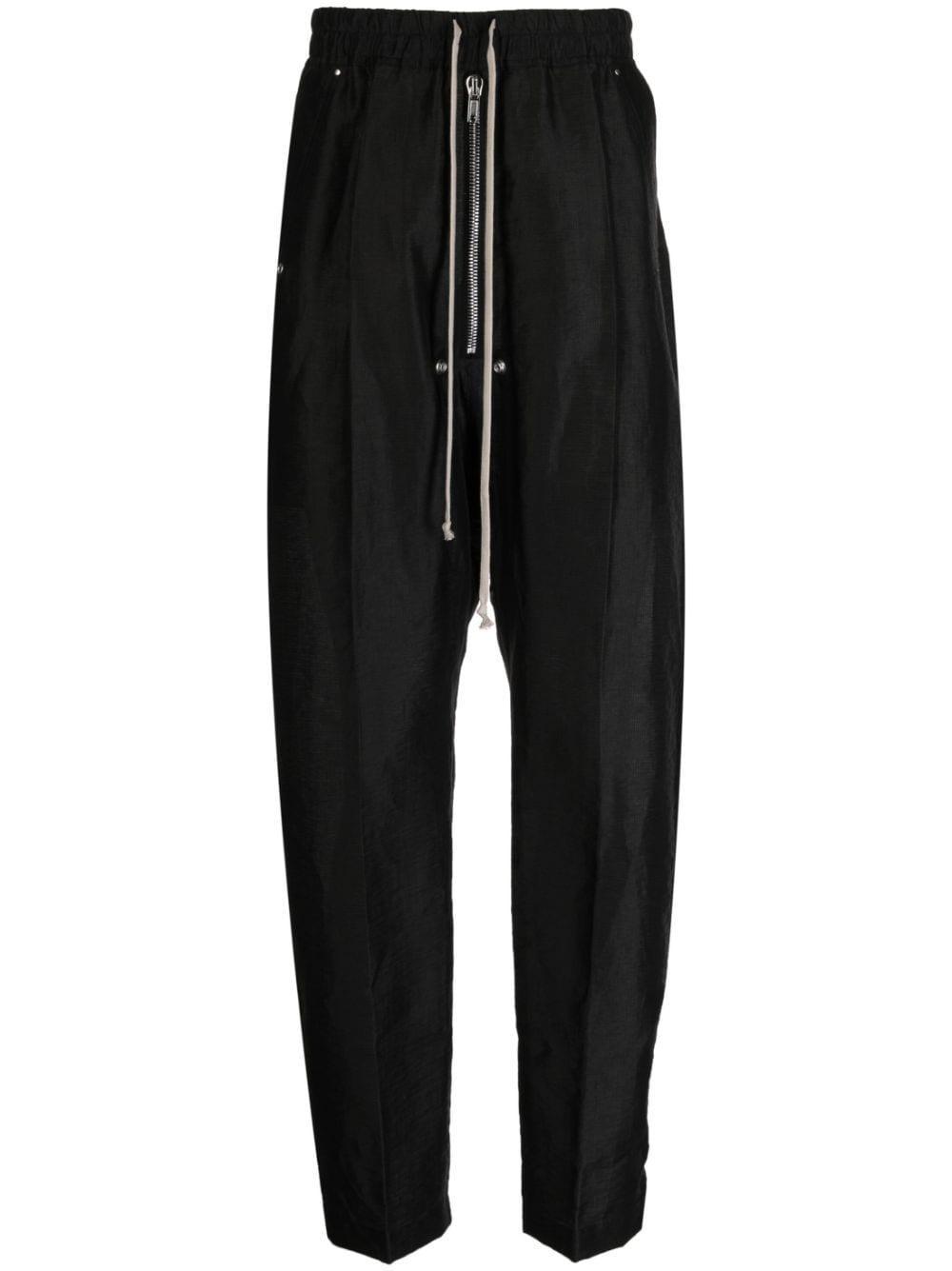 RICK OWENS Drawstring Slim Pants In Black Wool Product Image