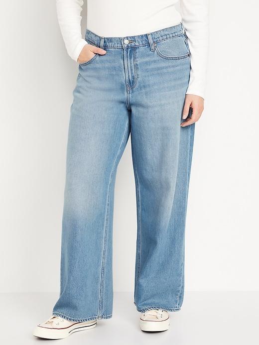 Mid-Rise Baggy Wide-Leg Jeans Product Image