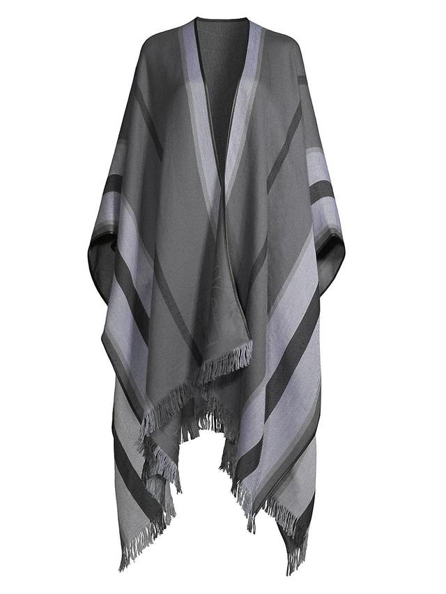 Womens Stripe Cashmere & Silk Jacquard Cape Product Image