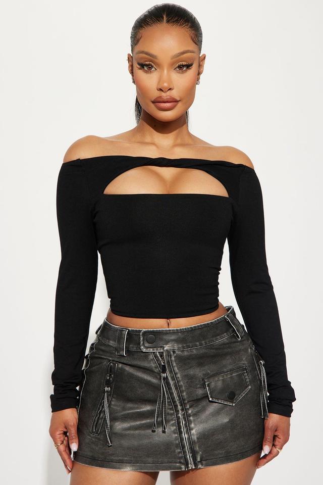 Fool For Love Off Shoulder Top - Black Product Image