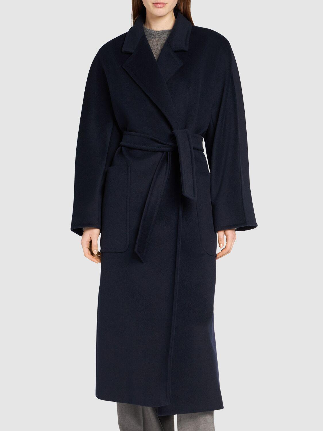 MAX MARA Locri Wool & Cashmere Long Coat In Blue Product Image