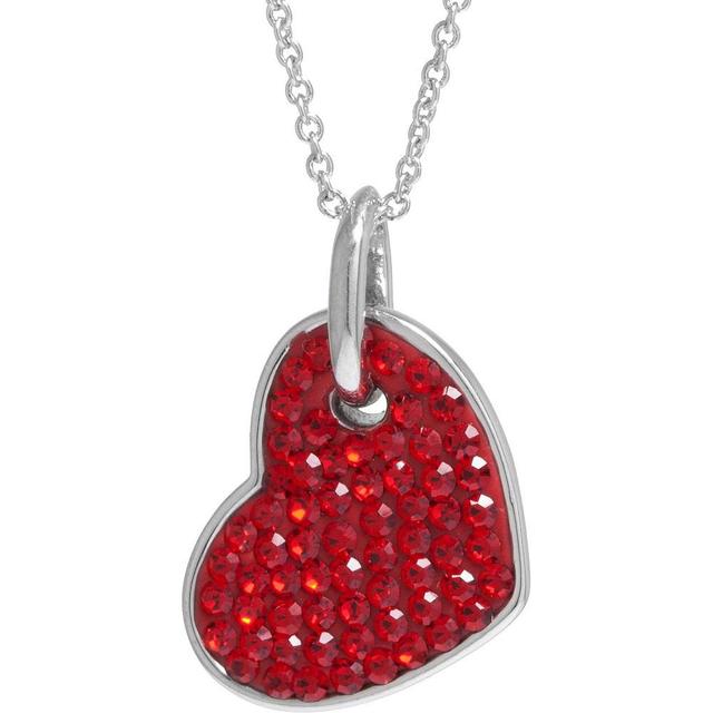 Womens Silver Plated Crystals Heart Pendant Silver (18) Product Image