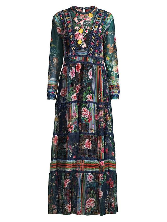 Womens Dayana Embroidered Floral Mesh Dress Product Image