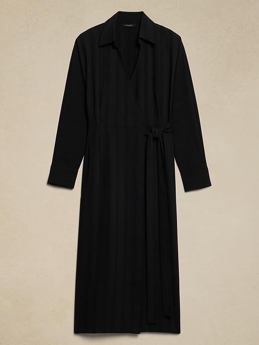 Silky Twill Wrap Midi Dress Product Image