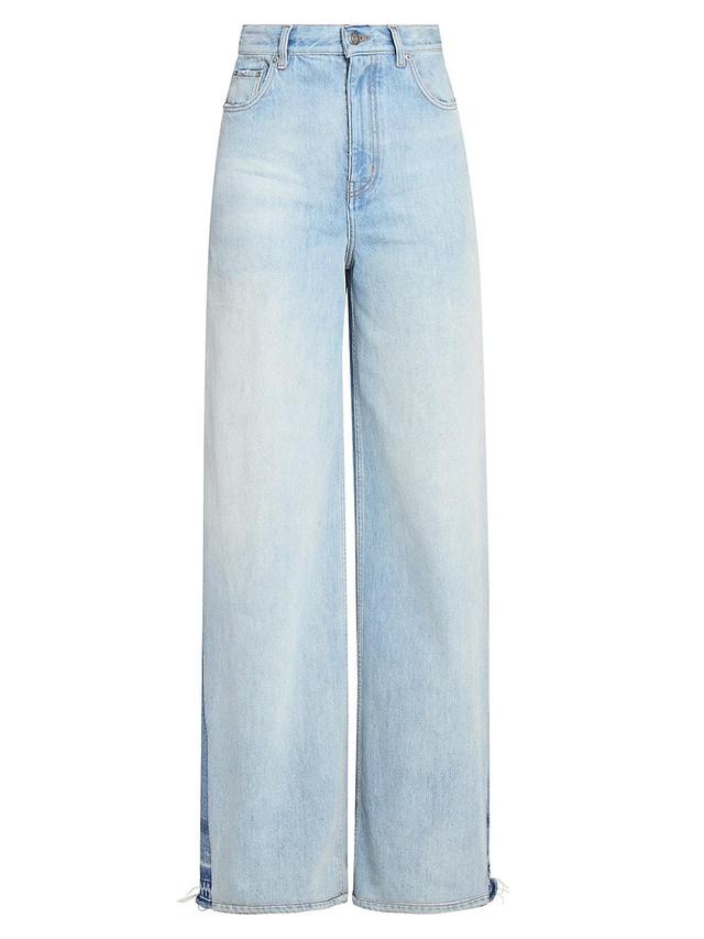 Womens Paneled Wide-Leg Jeans Product Image