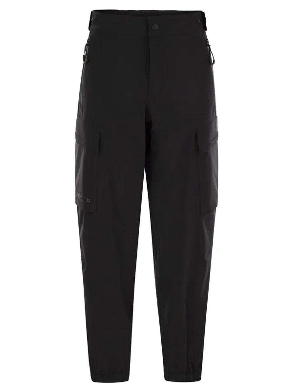 MONCLER Grenoble Logo Printed Cargo Pants In Black Product Image