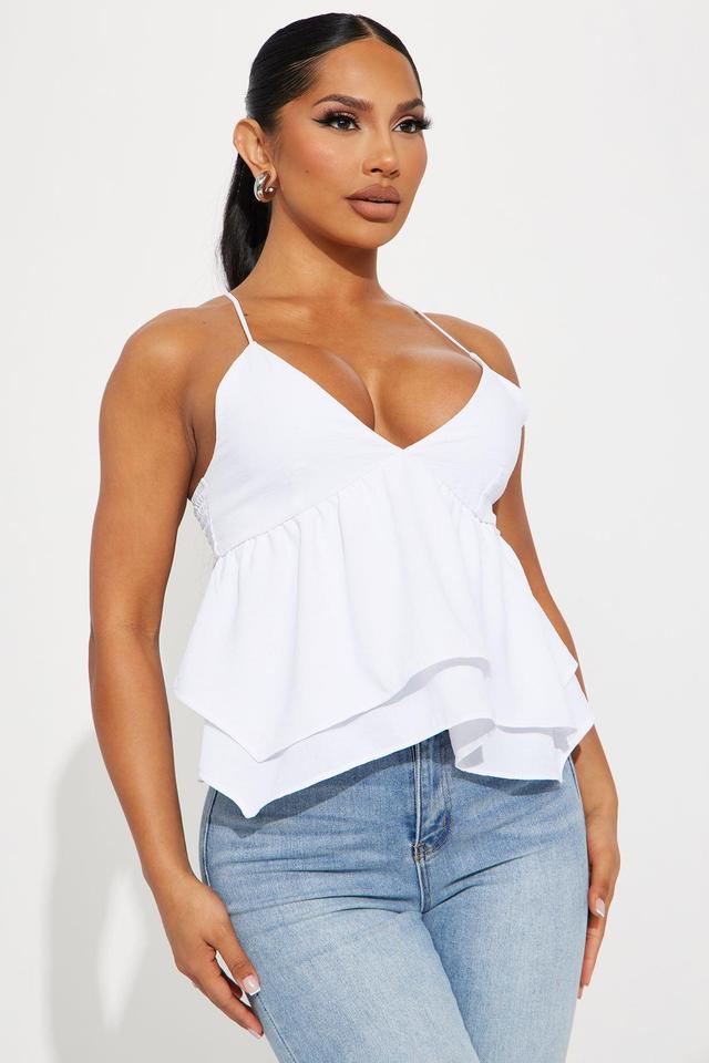 Camille Babydoll Top - White Product Image