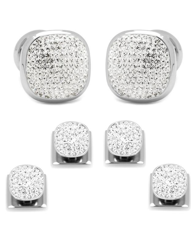 Mens Pav Crystal and Stainless Steel Cufflinks Product Image