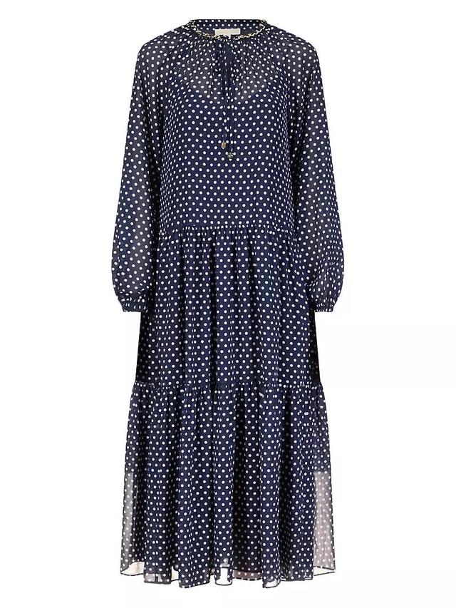 Polka-Dot Tiered Maxi Dress Product Image