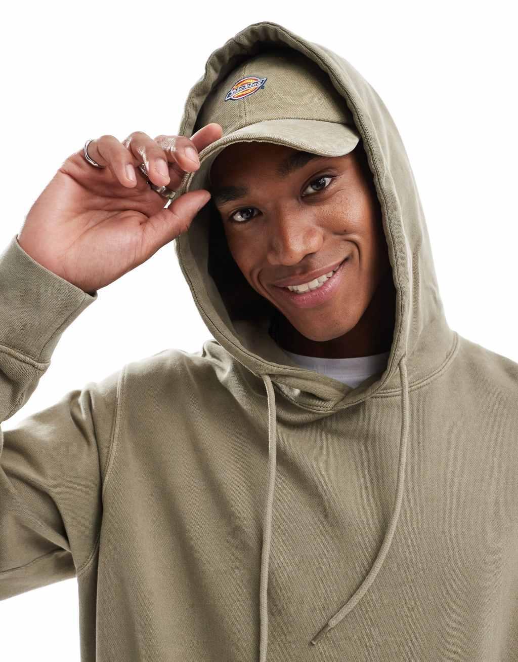 Jack & Jones super oversized hoodie in washed khaki Product Image