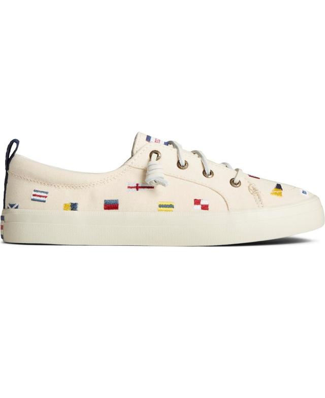 Sperry Womens Crest Vibe Nautical White Slip On Sneakers Product Image