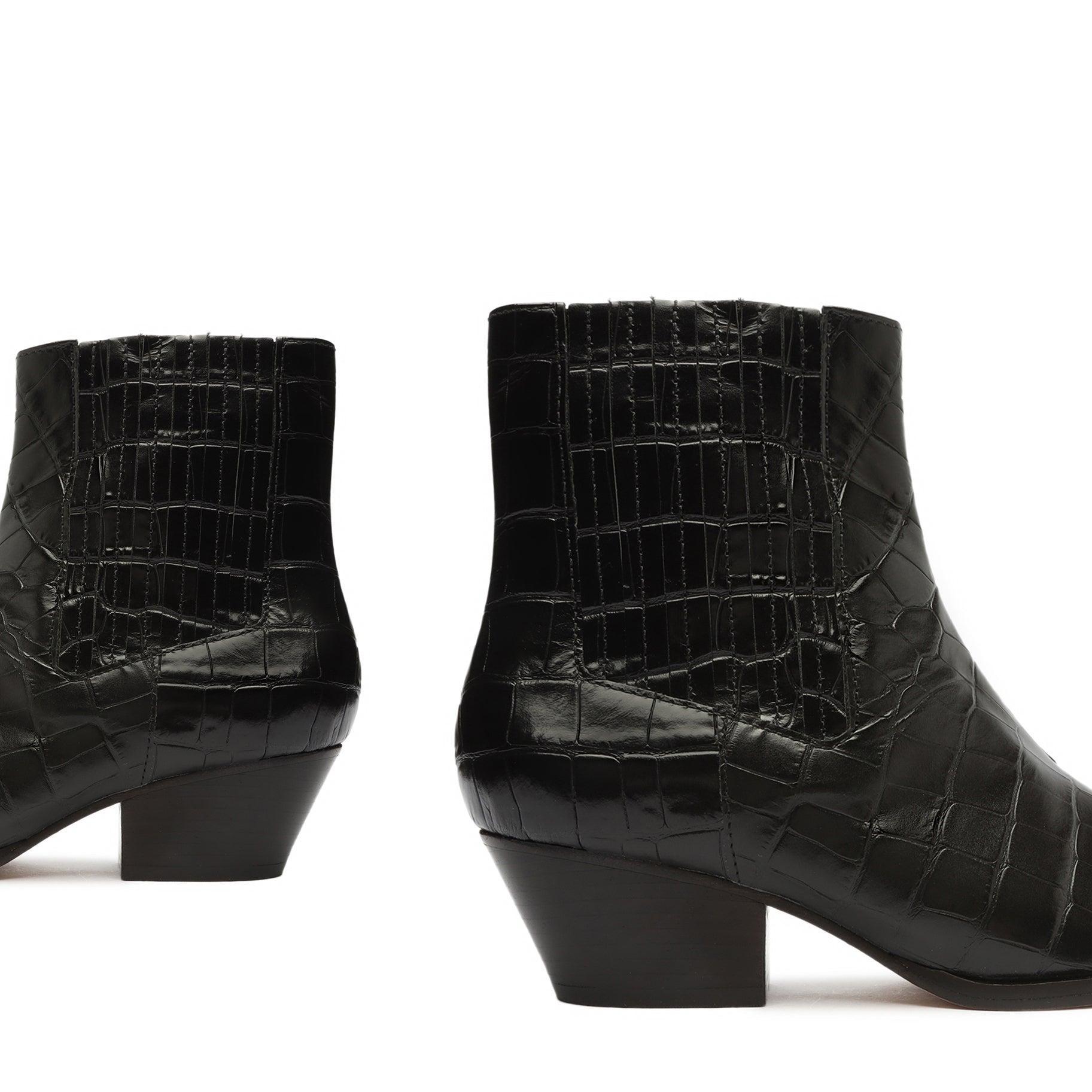 Briani Crocodile Embossed Leather Bootie Female Product Image