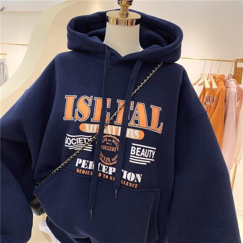 Lettering Loose Fit Hoodie Product Image