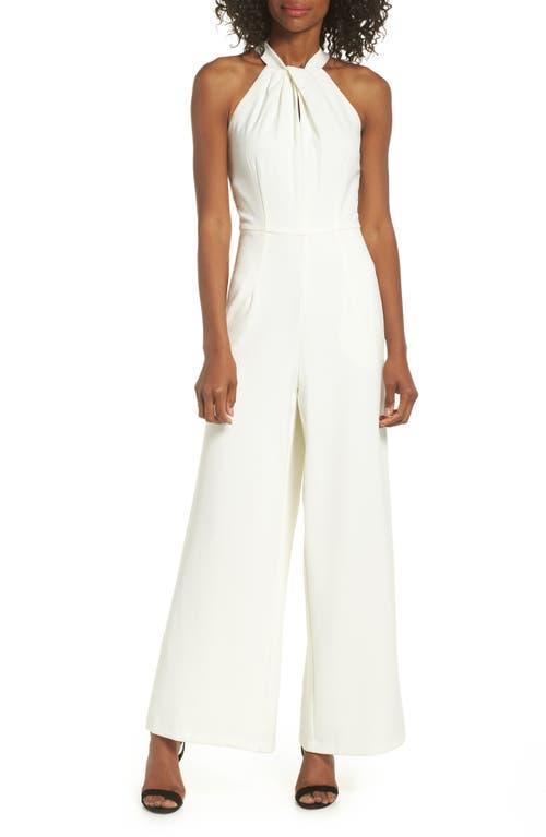 Julia Jordan Halter Twist Neck Sleeveless Pocketed Jumpsuit Product Image