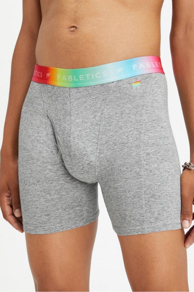 Fabletics Men The Pride 24-7 Boxer Brief male Mid Grey HTR Rainbow Size XXL Product Image