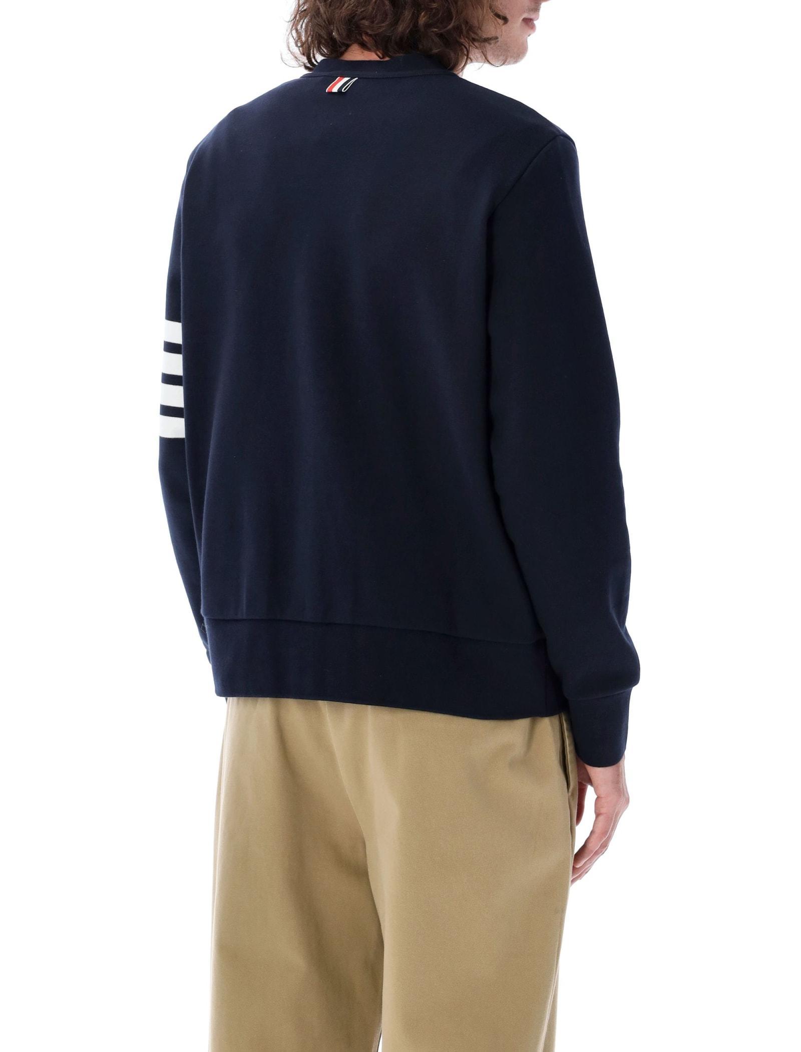 THOM BROWNE V-neck Cardigan In Classic Loop In Navy Product Image