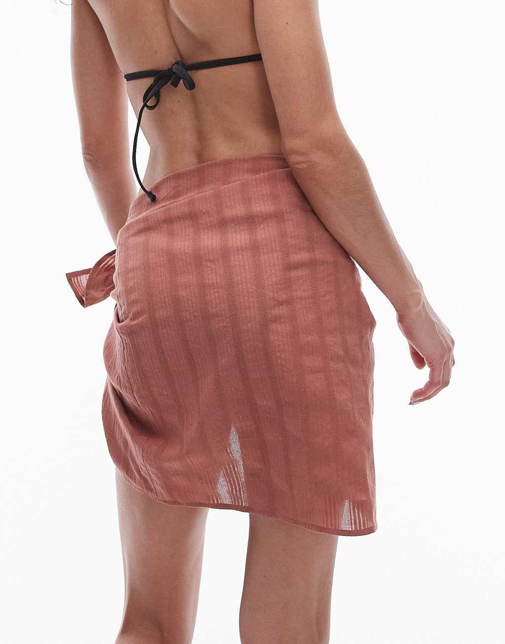 Topshop beach textured sarong in blush Product Image