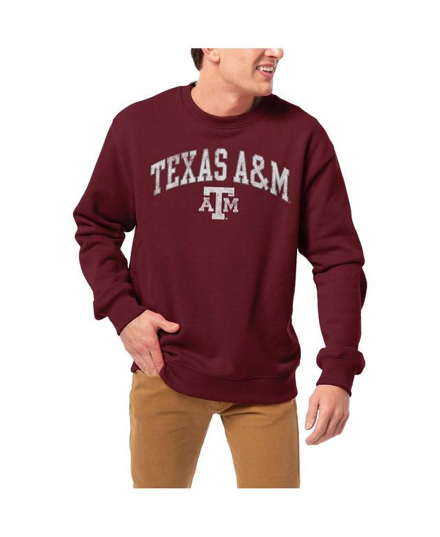 Mens League Collegiate Wear Maroon Texas A&M Aggies 1965 Arch Essential Lightweight Pullover Sweatshirt Product Image