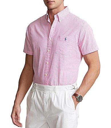 Polo Ralph Lauren Prepster Classic Fit Stripe Short Sleeve Seersucker Button-Down Shirt Product Image