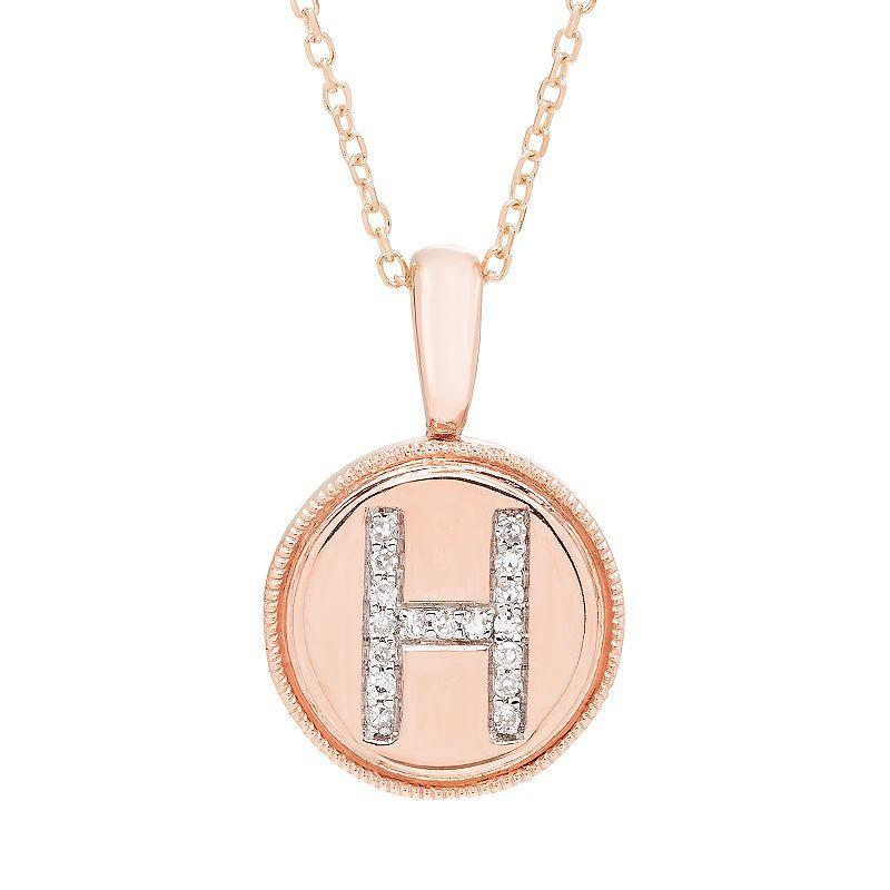 Diamond Accent Initial Pendant in 14k Rose - L Product Image