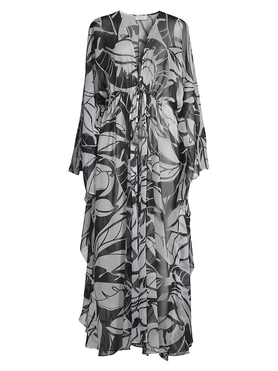 Womens Austin Palm-Print Caftan Cover-Up Dress Product Image