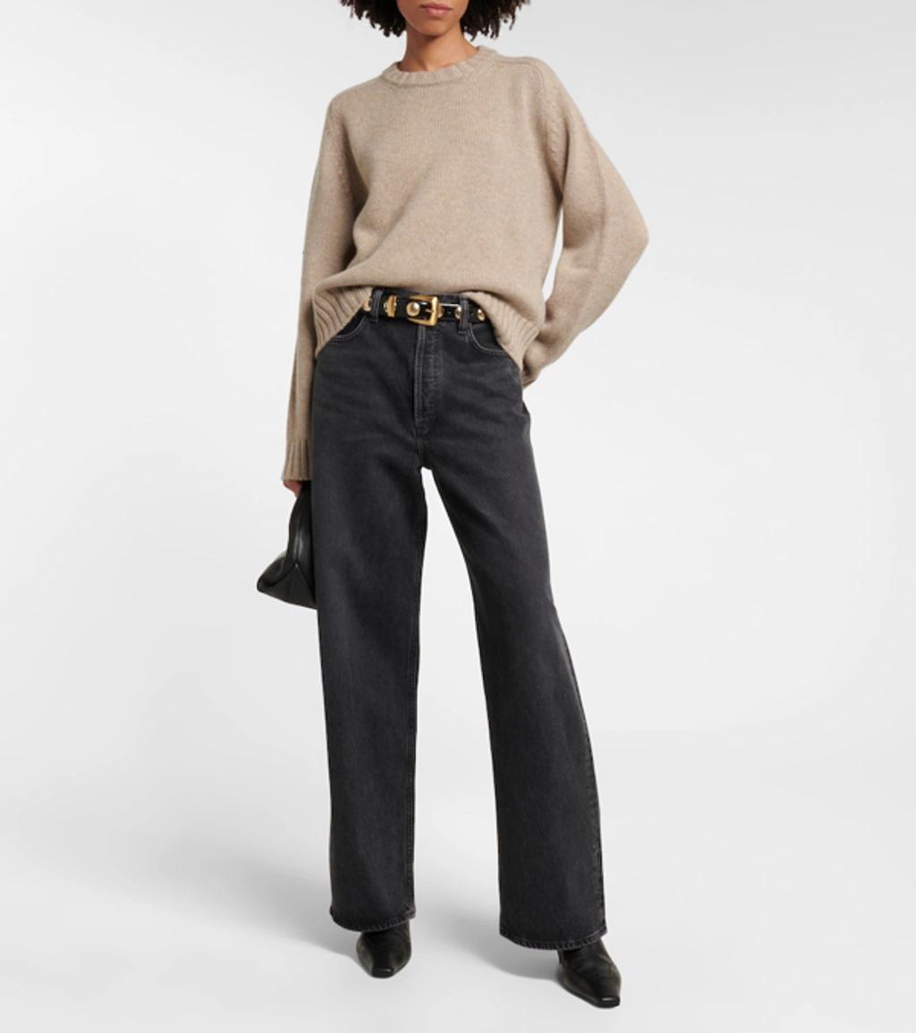 KHAITE Mae Cashmere Sweater In Beige Product Image