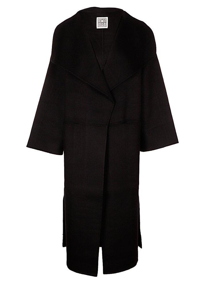 Oversized Draped Coat In Black product image