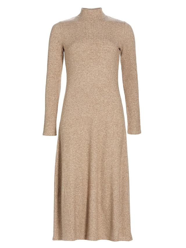 Vince Rib Mock Neck Long Sleeve Knit Dress Product Image