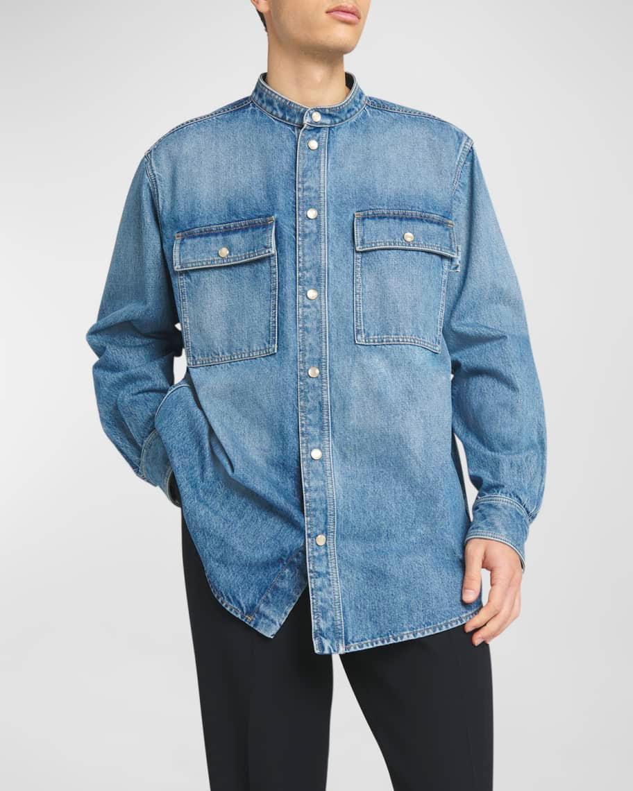 Mens Eco-Wash Denim Snap-Front Shirt Product Image